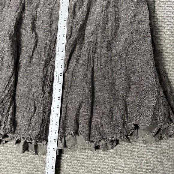 EILEEN FISHER 100% LINEN SEAMED SKIRT IN CLOVE, SZ LARGE - Picture 4 of 6